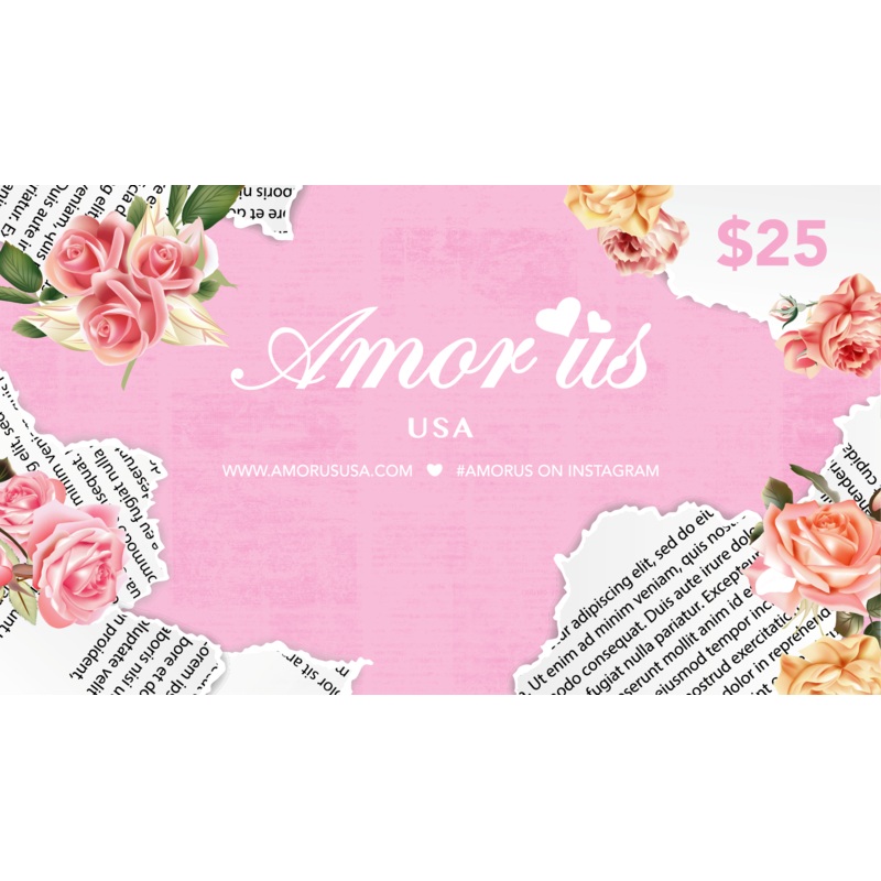 Amorus Gift Card $25.00