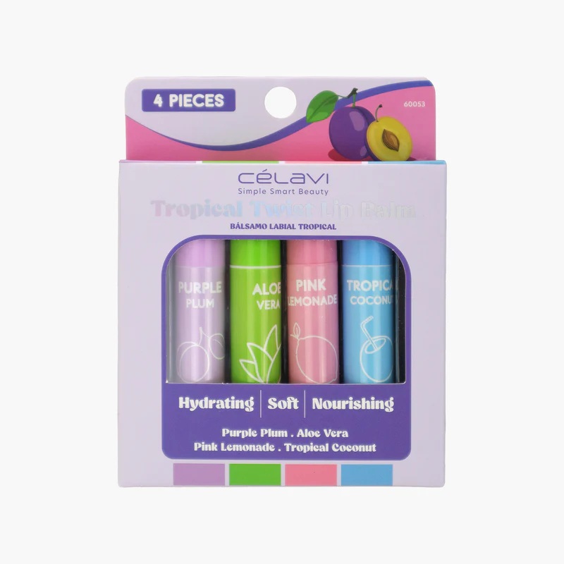 Celavi 4 pk Tropical Twist Lip Balm 60053
