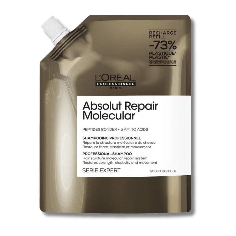 L’Oral Professionnel Absolut Repair Molecular Shampoo Refill Pack 500ml for Damaged Hair