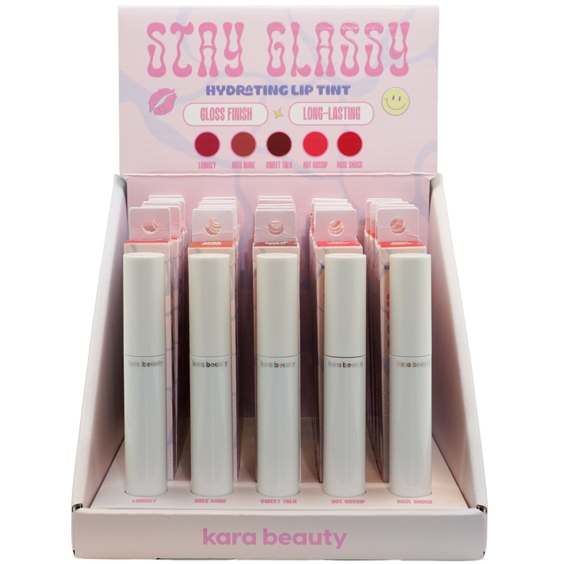 Kara Beauty Stay Glassy Hydrating Lip Tint – Wholesale Display 30 Units (L5-11-D)