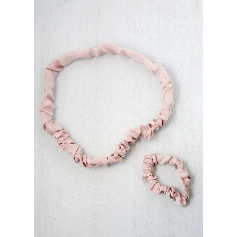 Satin Hairband & Scrunchie Blue