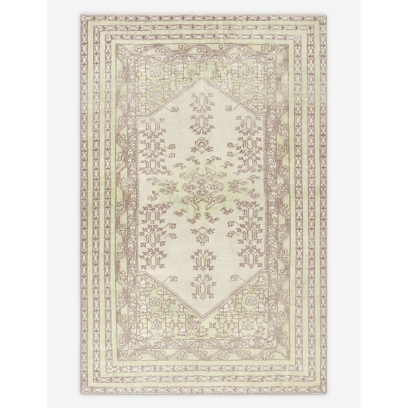 Vintage Turkish Hand-Knotted Wool Rug No. 421, 4’8″ x 7′