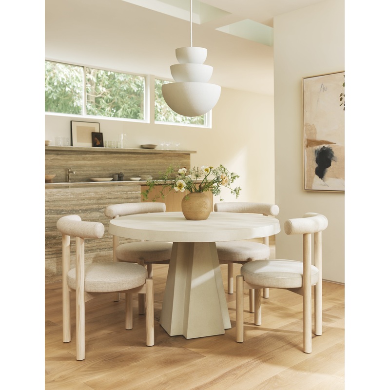 Avila Indoor / Outdoor Round Dining Table Textured White