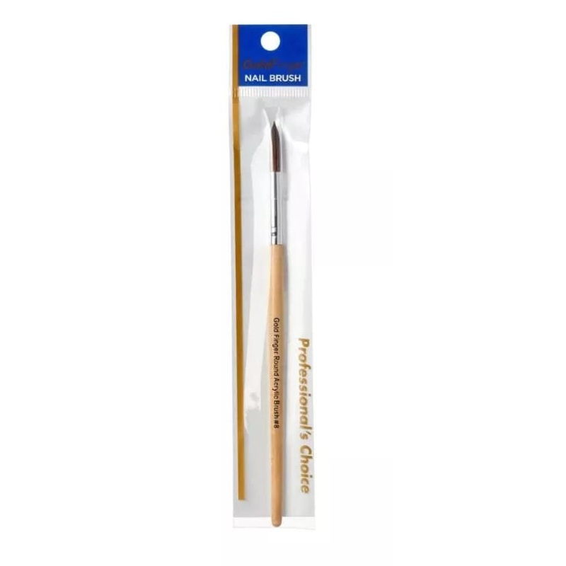 Goldfinger Round Acrylic Nail Brush #8 GB01