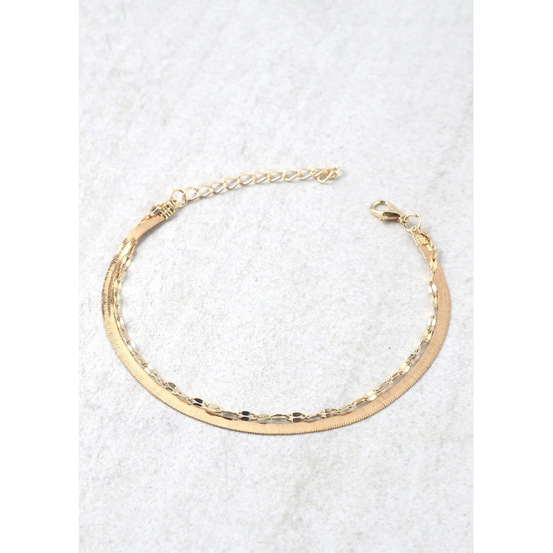 Double Layered Anklet Gold