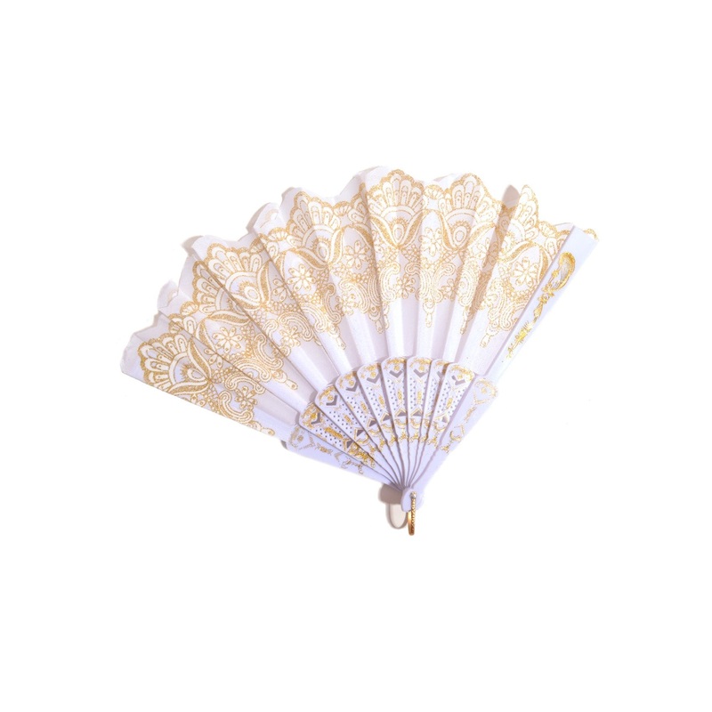 Vintage Folding Hand Fan Gold