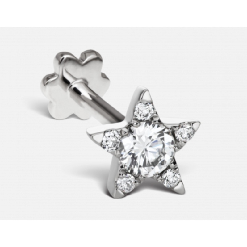 5.5mm Diamond Star Threaded Stud Rose Gold 5mm