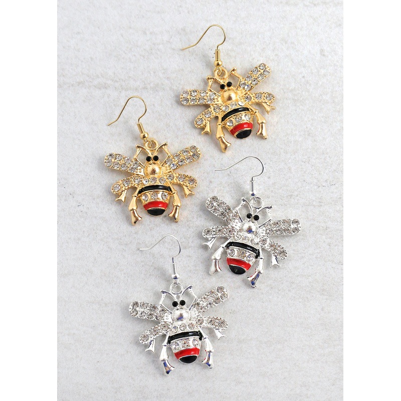 Dazzling Bee Earrings Gold