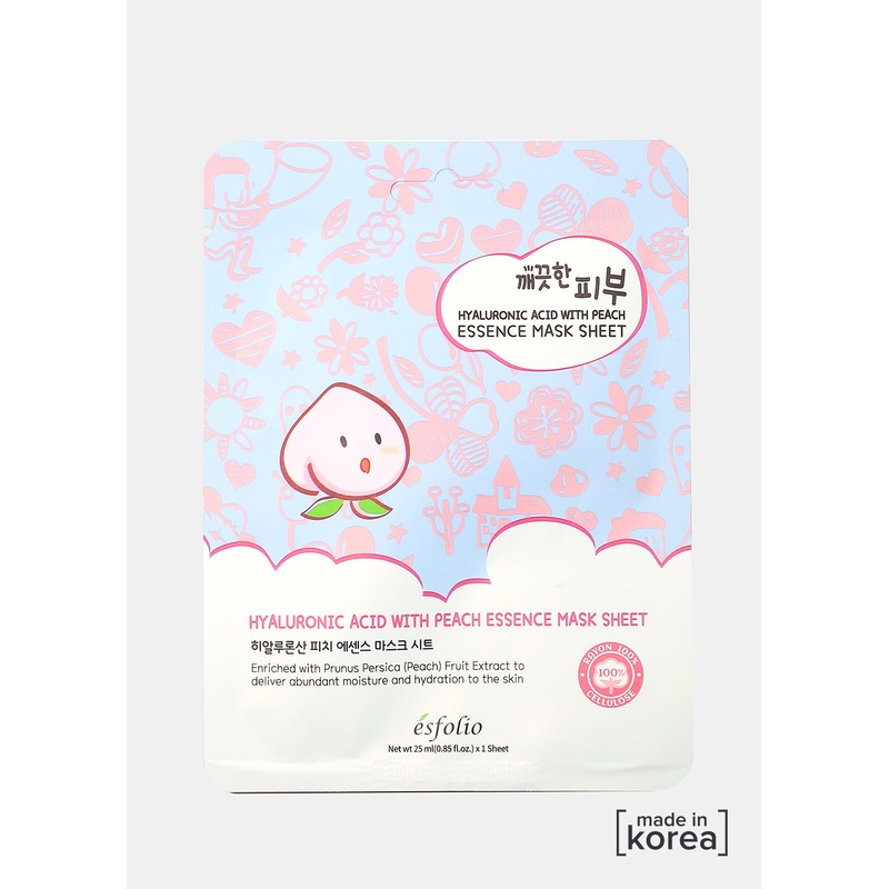 Hyaluronic Acid + Peach Essence Sheet Mask