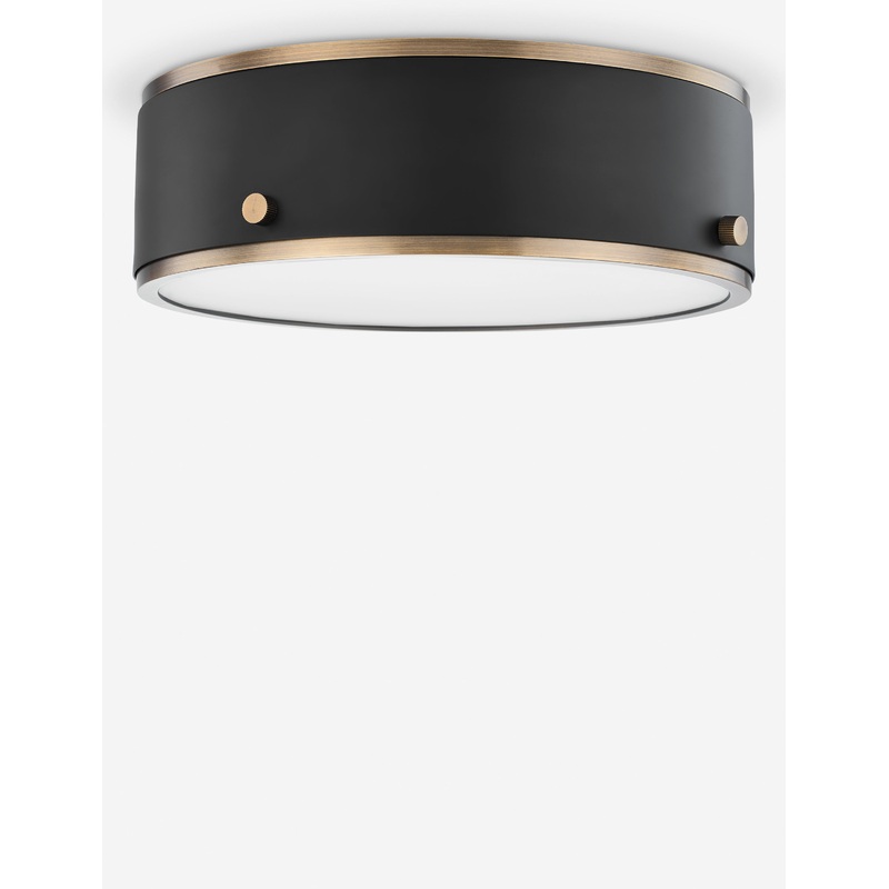 Oslo Flush Mount Light Brass and Black 12″Dia