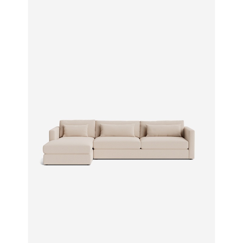 Durham Chaise Sectional Sofa White Boucle Right-Facing