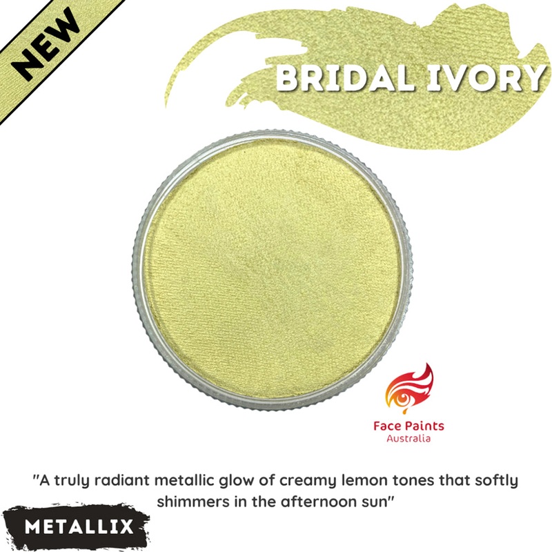 Face Paints Australia Face & Body Paint – Metallix Bridal Ivory (30 gm)