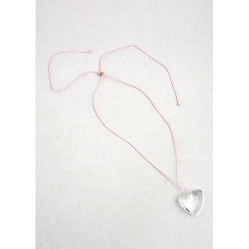 Crystal Heart Necklace White