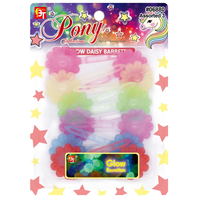 Beauty Town Glow Daisy Barrettes #06880 ASSSORTED 3