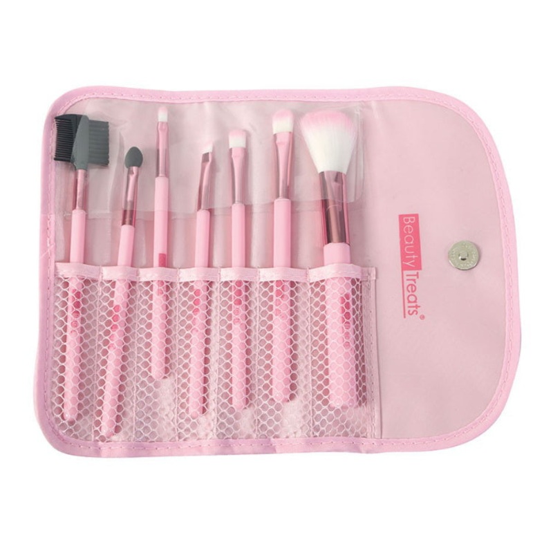 BEAUTY TREATS 7 PIECE BRUSH SET IN POUCH – ROSE GOLD