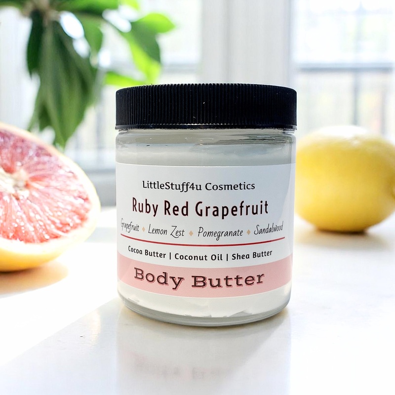 Natural Body Butter | Ruby Red Grapefruit Plastic Sample Jar