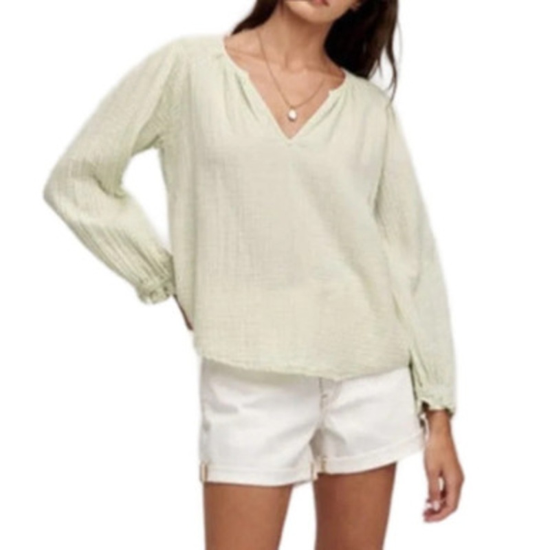 Antonia Cotton Gauze Blouse – Kiwi.