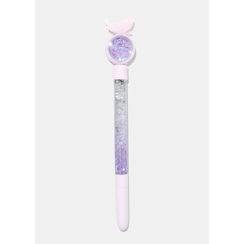 Wonderland Butterfly Glitter Pen Purple