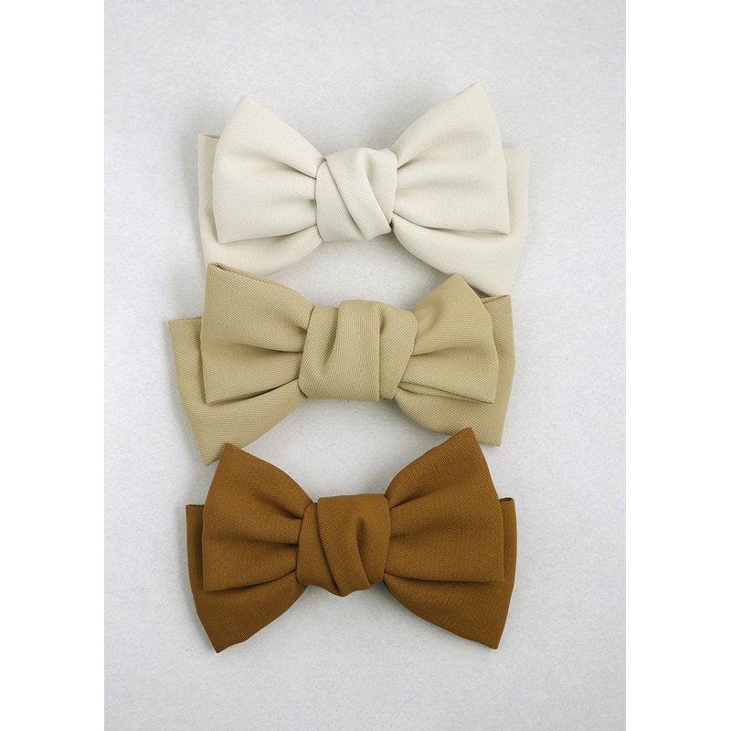 Classic Neutral Hair Bow Pins Cream