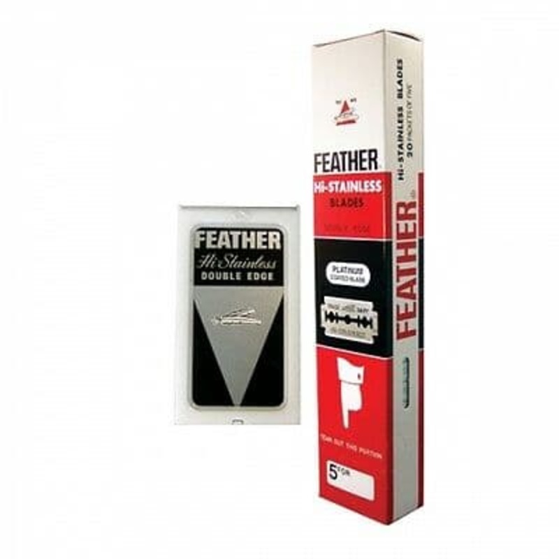 Feather Hi Stainless Double Edge Razor Blades (100 blade pack)