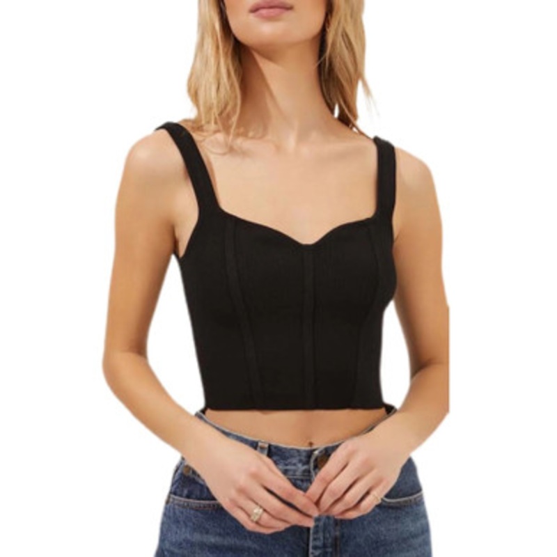 Milano Sweater Tank Top – Black.