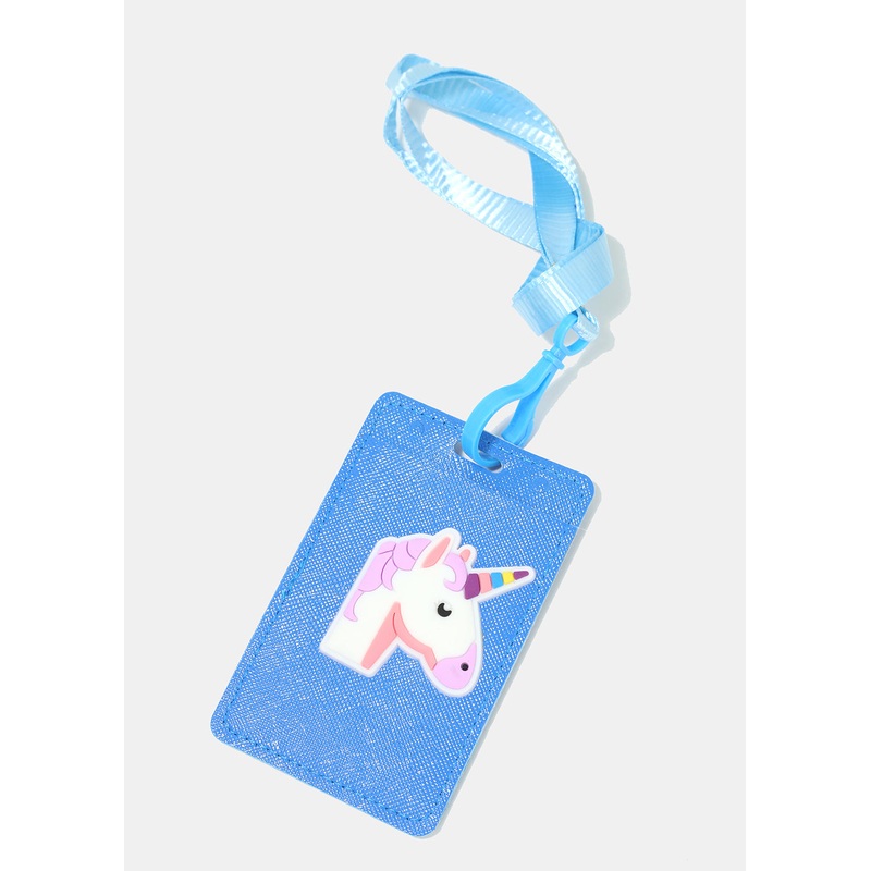 Unicorn ID Holder Lanyard Green