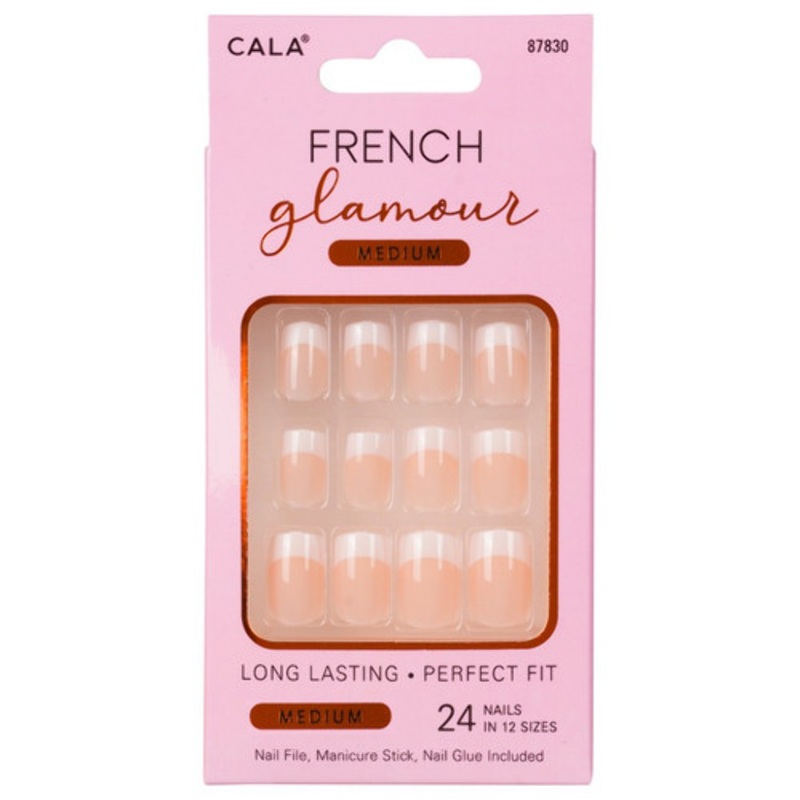 FRENCH GLAMOUR 24CT NAIL TIP/MEDIUM (6 PCS)
