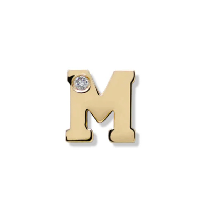 Love Letter Single Diamond Initial Stud C
