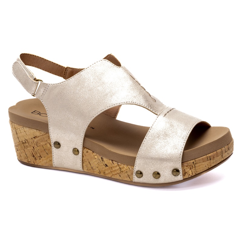 Corkys Refreshing Wedge Sandal in Washed Gold Metallic 6