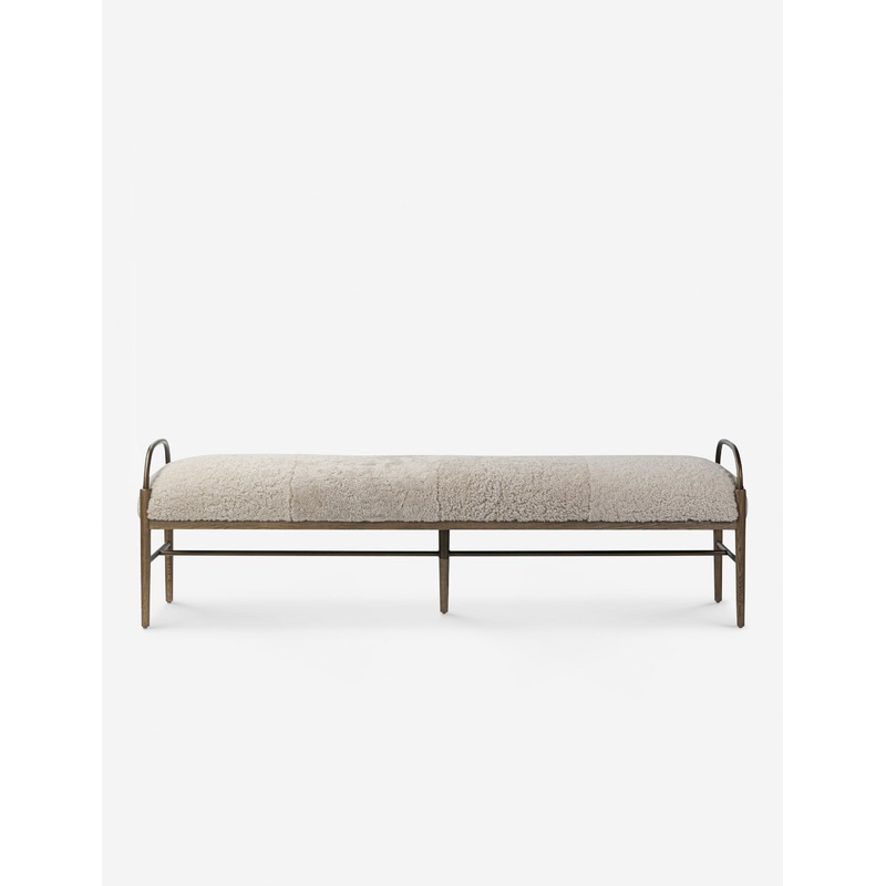 Demi Bench by Amber Lewis x Four Hands Beige Shearling