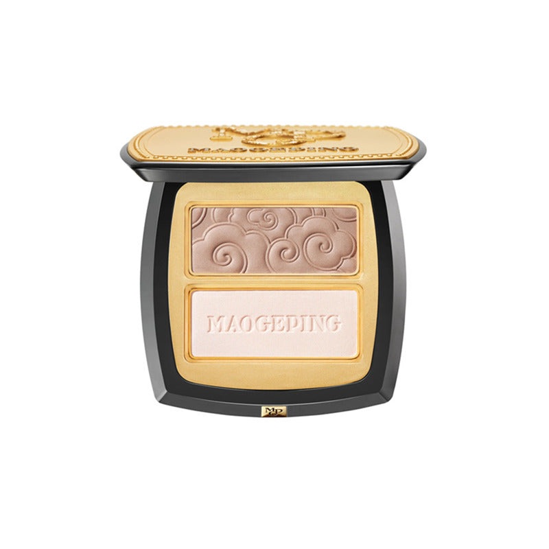 MAOGEPING 3D Light Nose Bridge Lifting Contour Palette 4.5g  801 Warm Brown + Beige Highlighter Suitable for healthy skin tone with brush