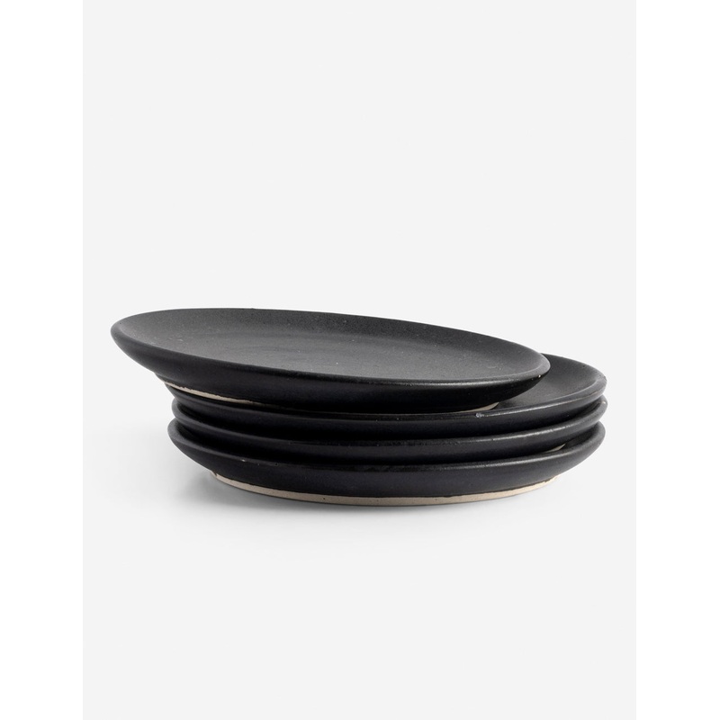 Diem Salad Plate (Set of 4) Cream Matte Ceramic