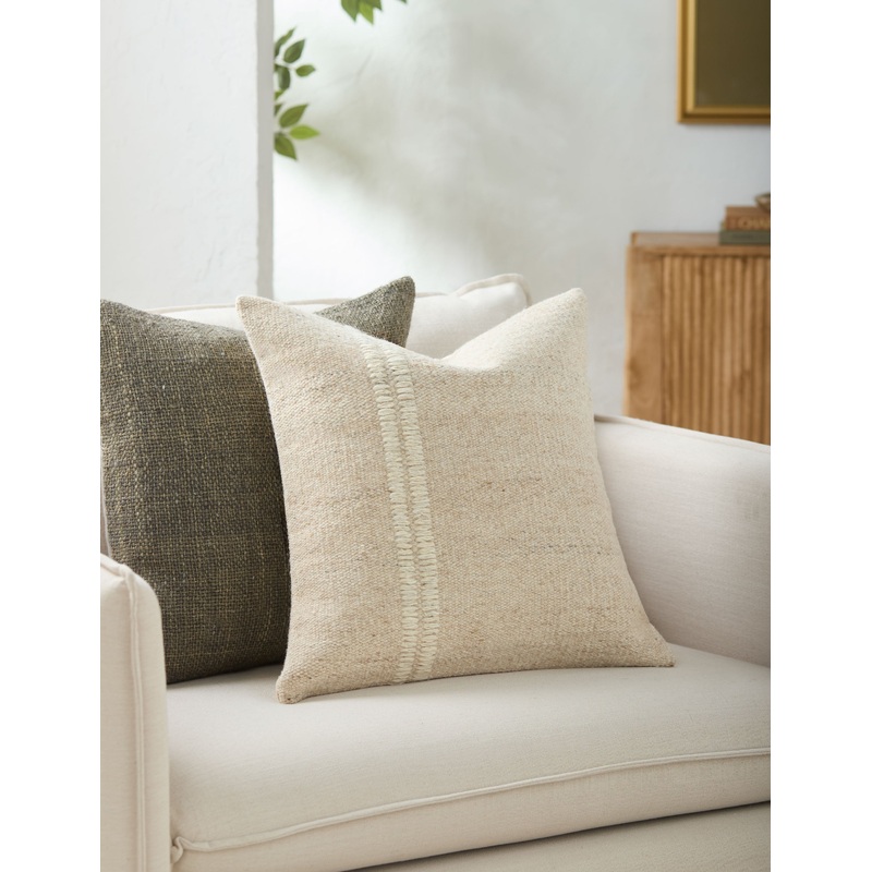 Berriz Pillow Taupe and Sandstone 18″ x 18″ Down