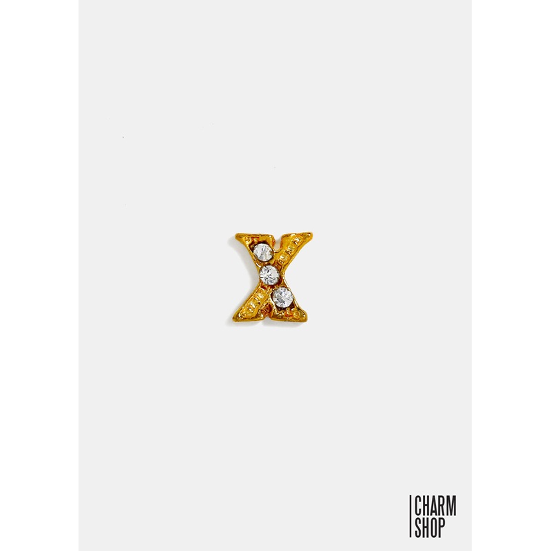 Gold Letter X Locket Charm