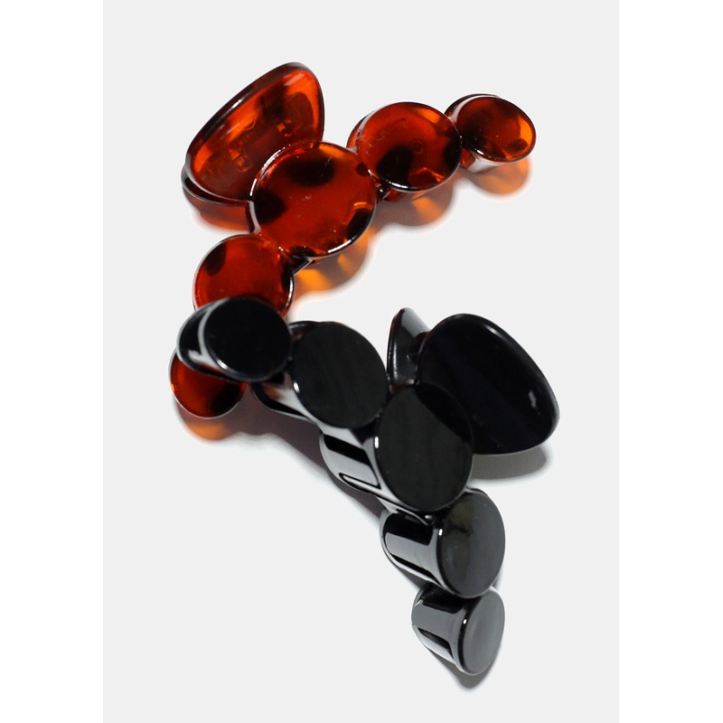 Linked Circle Claw Clip Orange