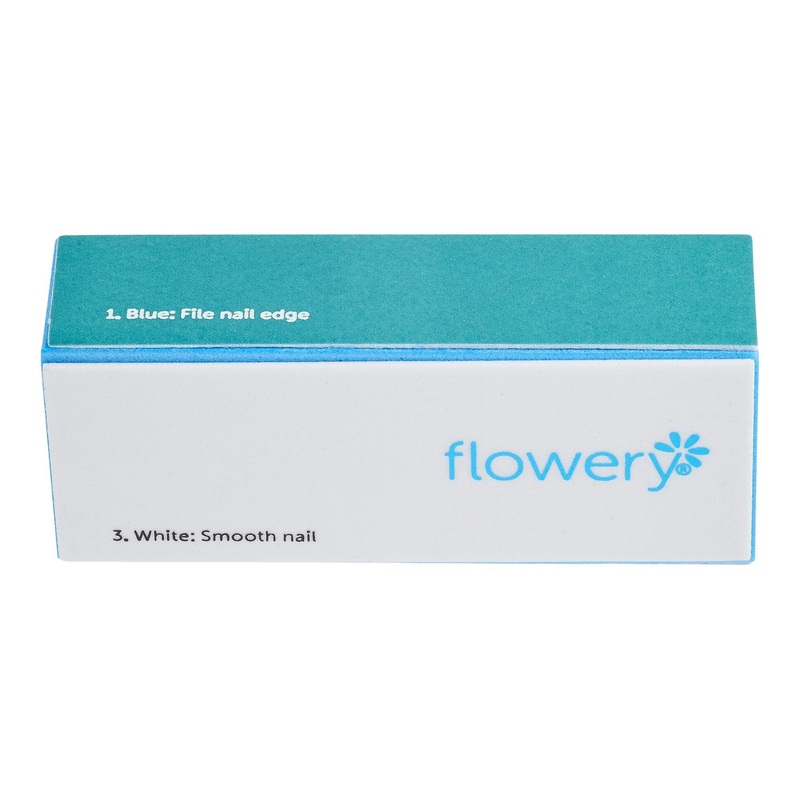 Flowery Nail Block – Blue Max | 4-Way Buffing Block
