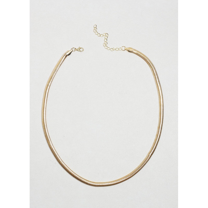 The Herringbone Necklace Gold