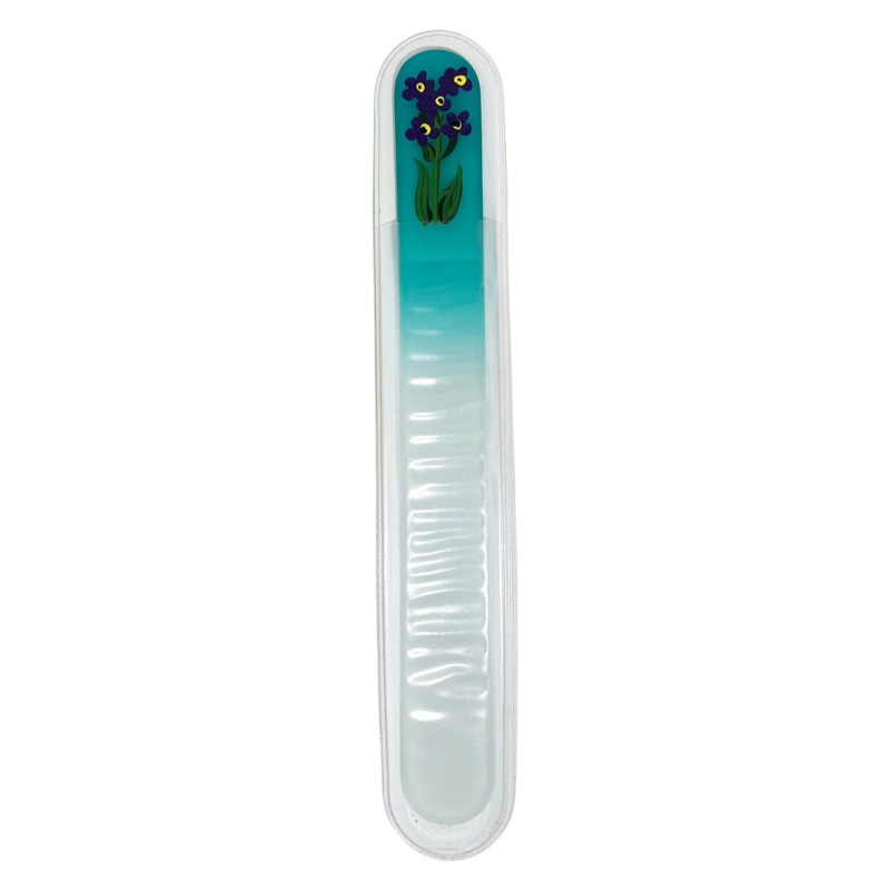 95 & Sunny Crystal Glass Large Hand Painted File in White Plastic Sheath