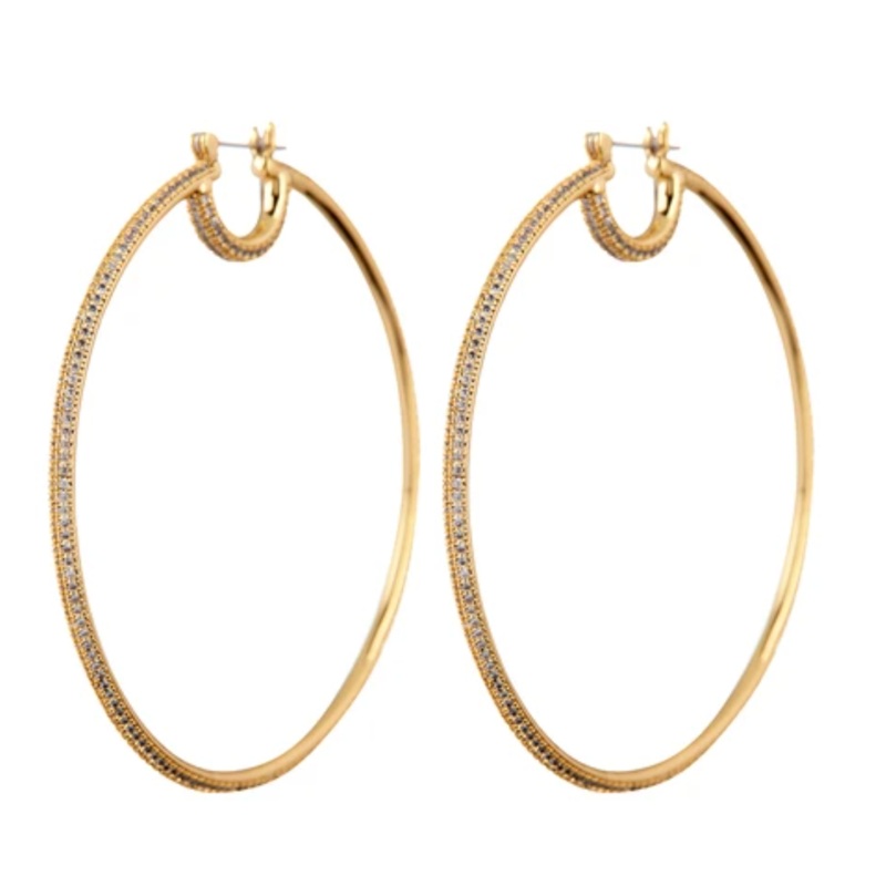 Stardust Pave Hoops Gold