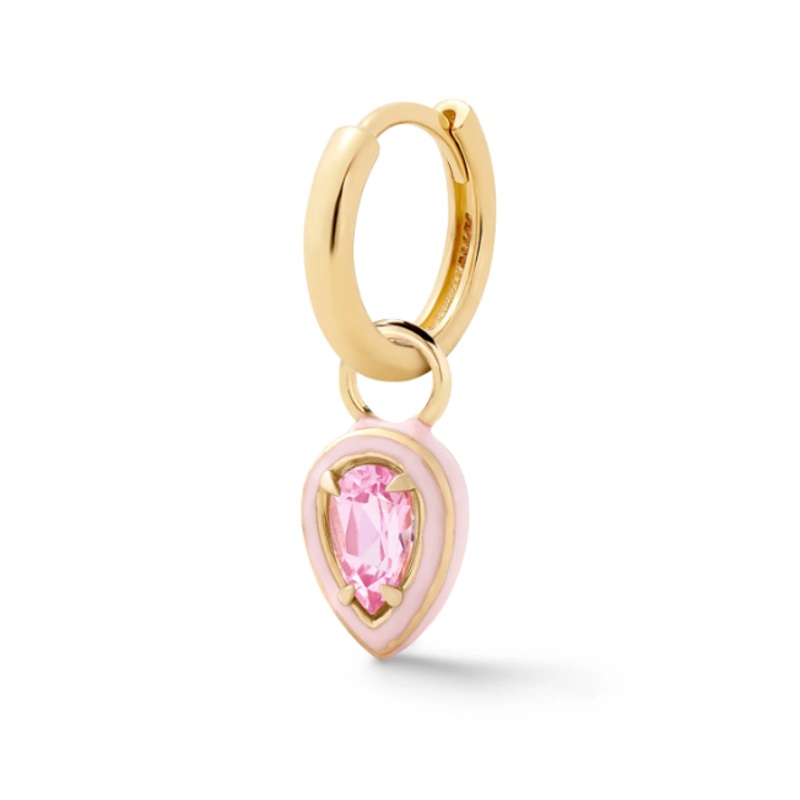Pear Cocktail Huggie Pink Sapphire