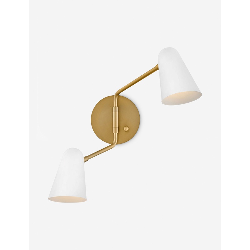 Mancini Double Sconce Brass and White