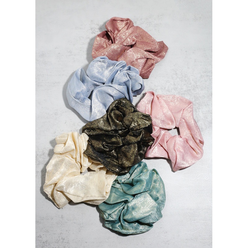 Metallic Shimmer Scrunchies Green