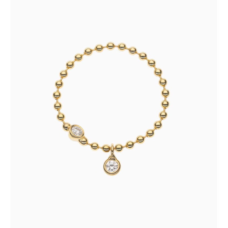 Duo Diamonds Eternal Ring, yellow gold