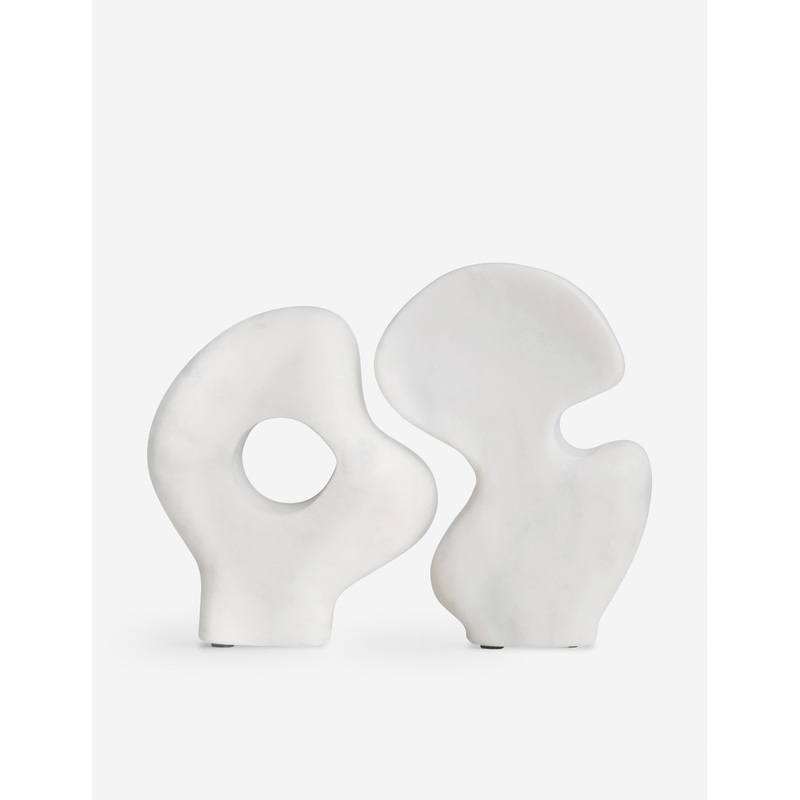 Nala Marble Sculptures (Set of 2) White