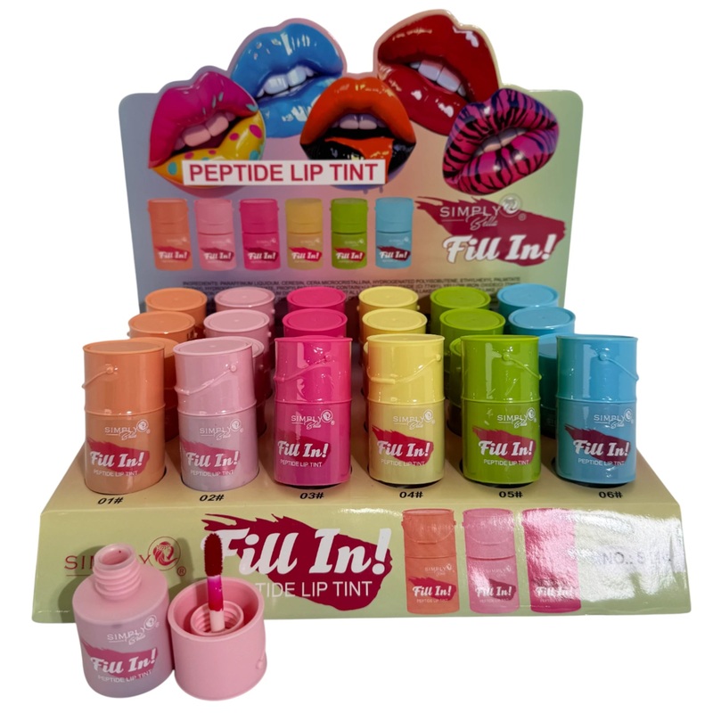 Simply Bella Fill In! Peptide Lip Tint – Wholesale Display 24 Units (S114)