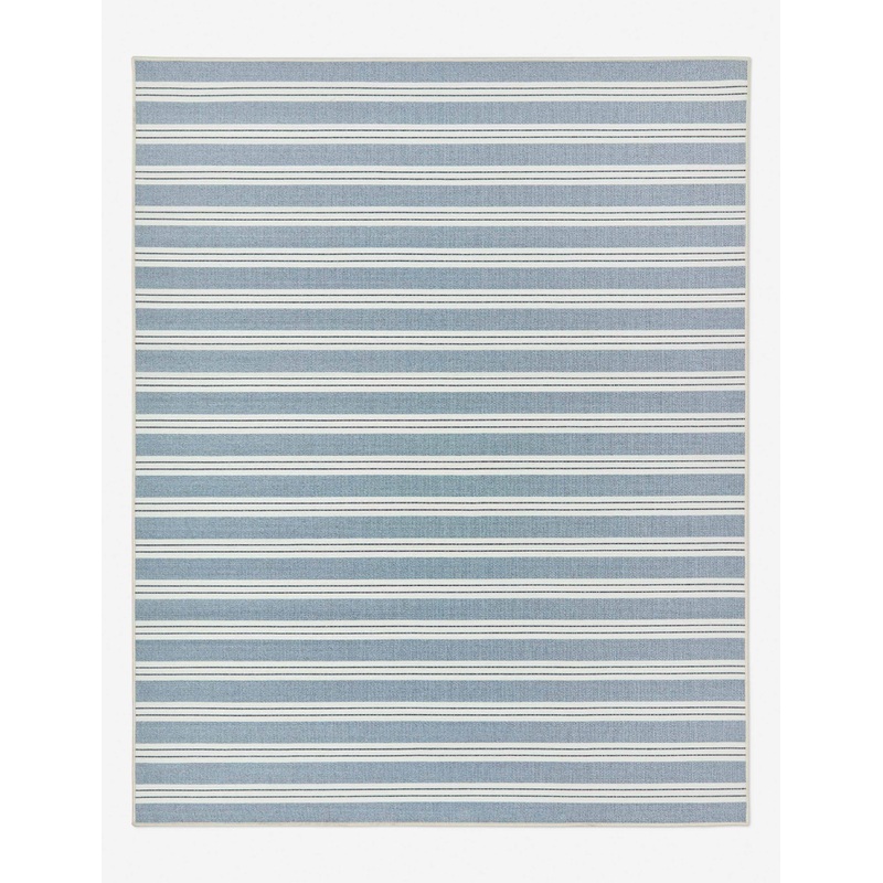 Custom Minetta Hand-Loomed Indoor / Outdoor Rug, Lapis 9′ 8′