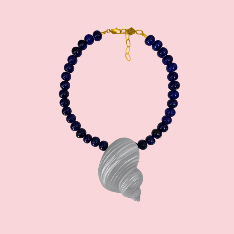 Emma Shell Necklace Blue