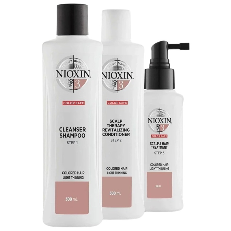 Nioxin System 3 Shampoo, Conditioner & Treatment 3-Step Kit | Colored Hair / Light Thinning