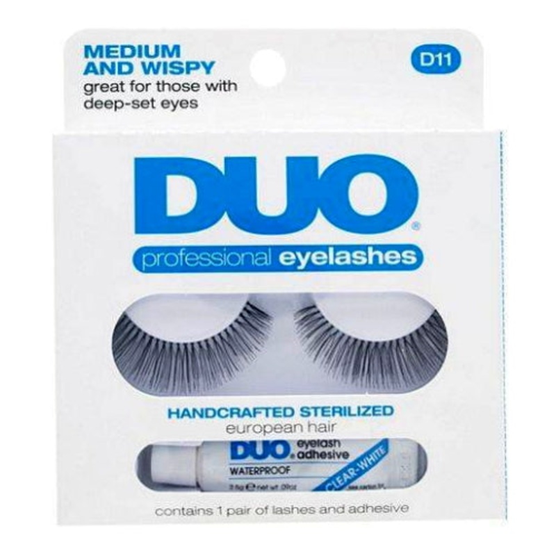 DUO Professional Eyelashes W/ Striplash Clear Adhesive – Medium And Wispy