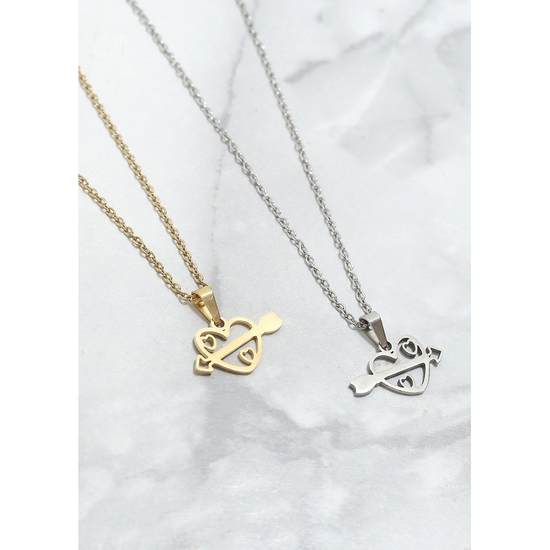 Heart & Arrow Necklace Gold
